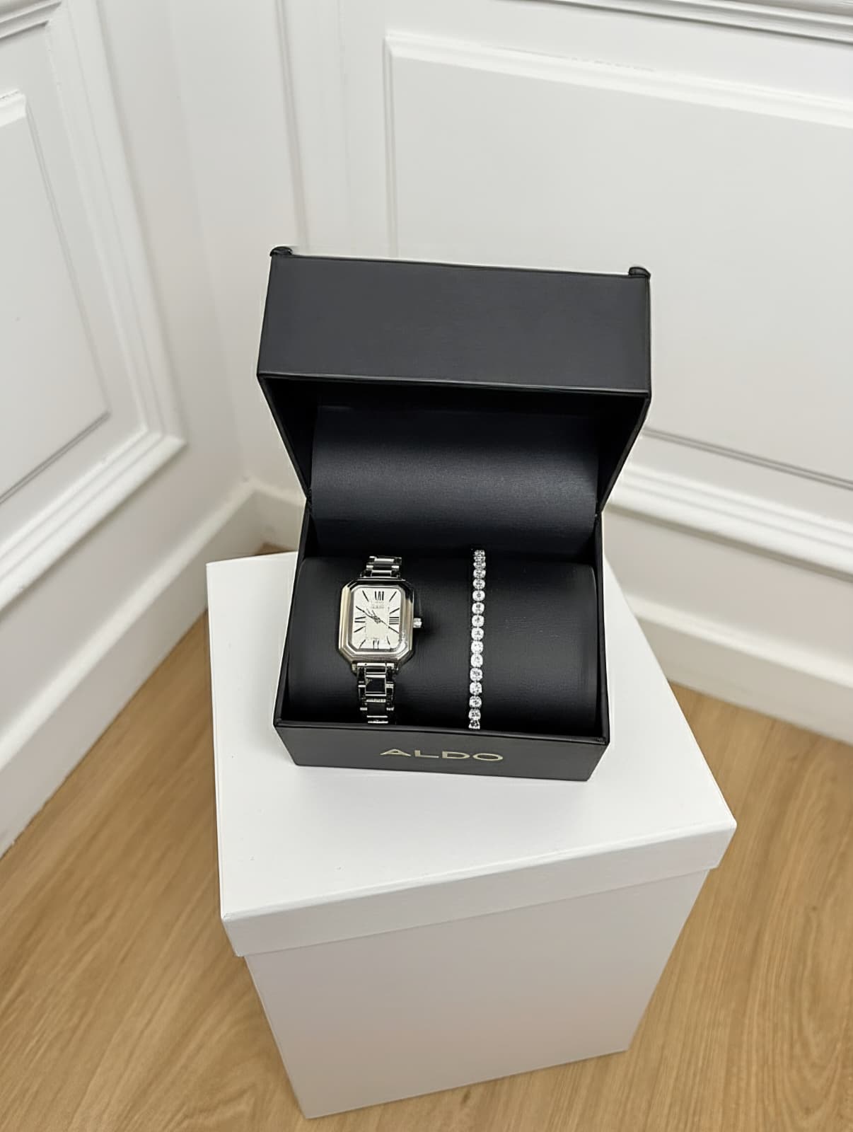 Coffret Montre et Bracelet - Argenté - MDFLOWERS