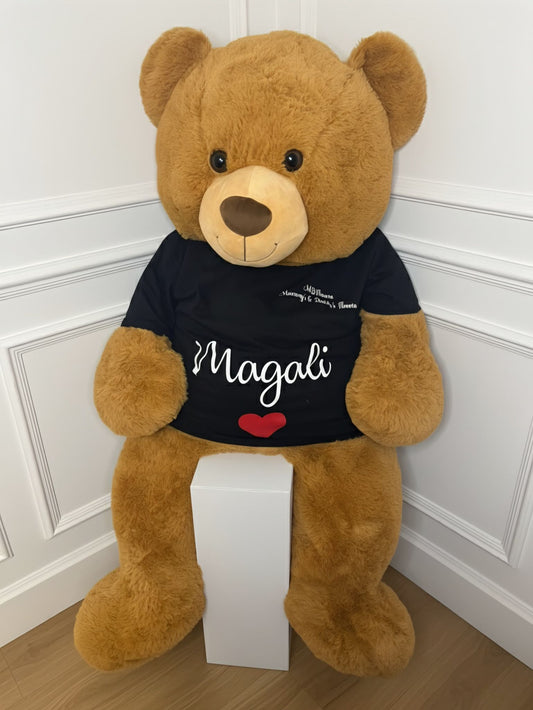 Teddy Brown 1m30 avec T-shirt - MDFLOWERS