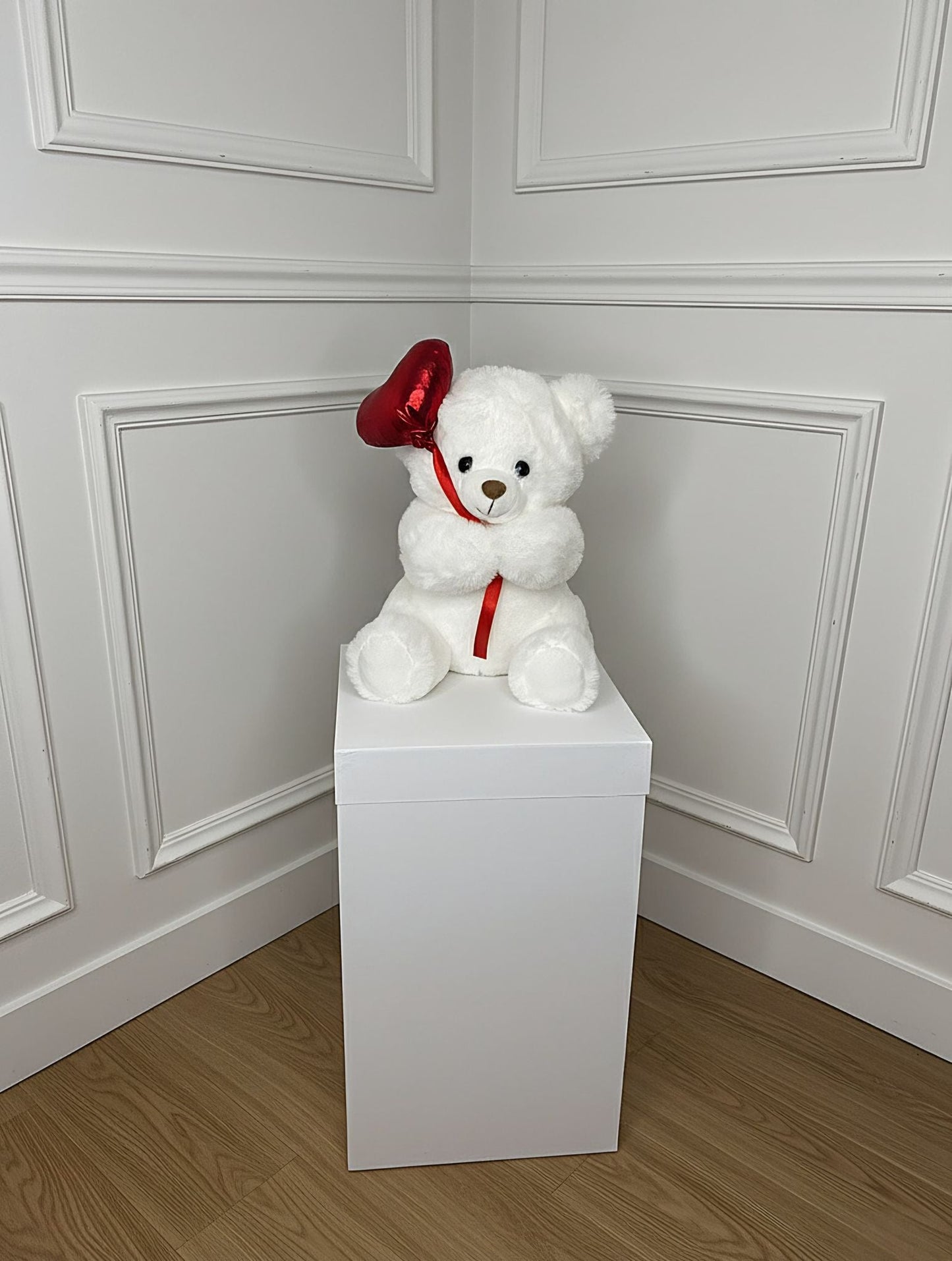 Teddy White Coeur 25cm - MDFLOWERS