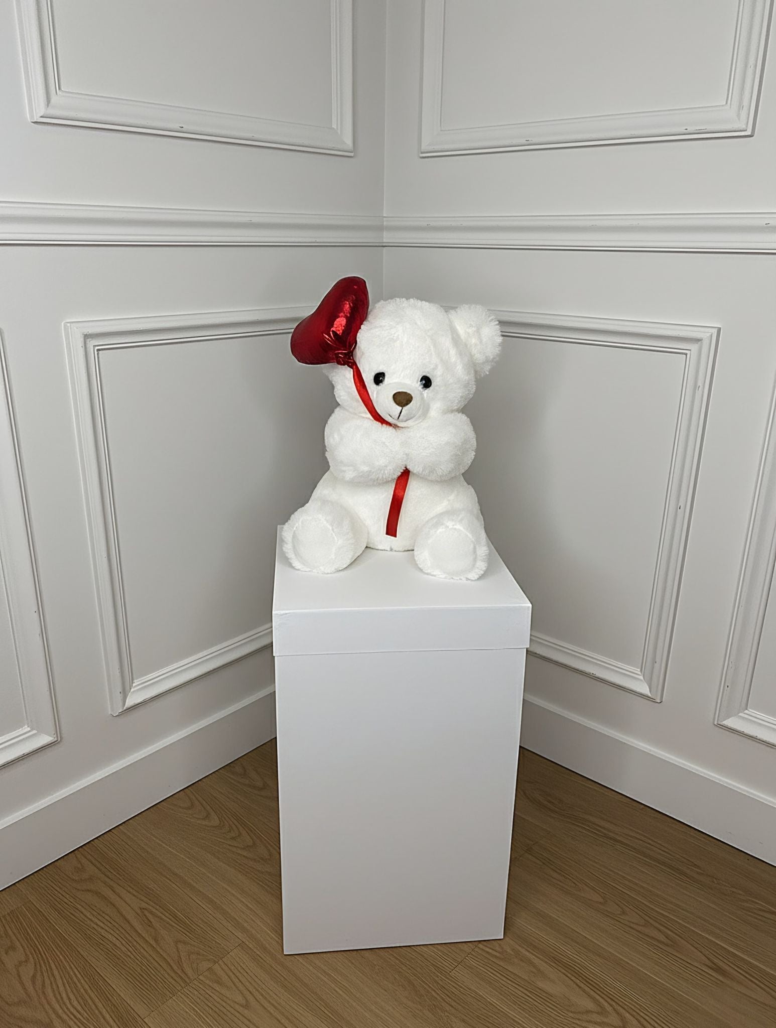 Teddy White Coeur 25cm - MDFLOWERS