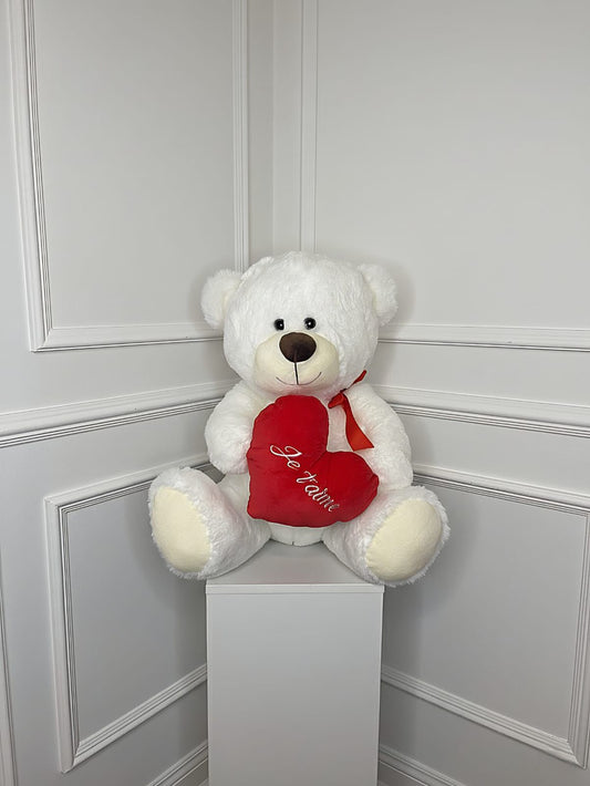 Teddy White Je t'aime 50cm - MDFLOWERS