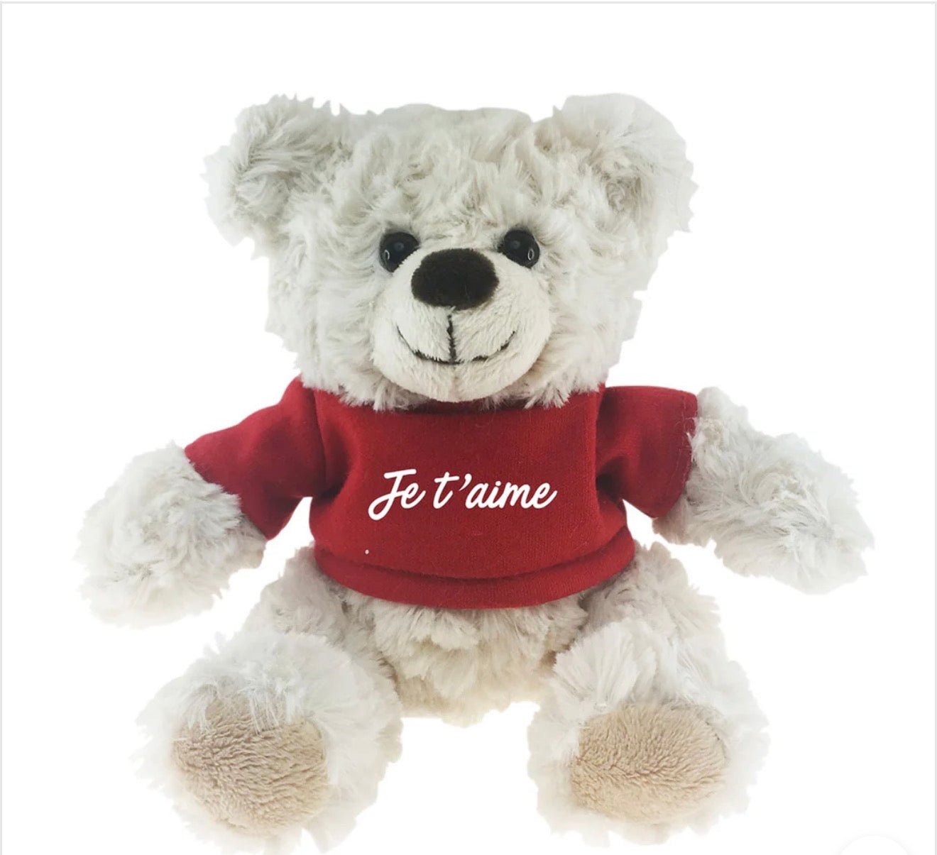Teddy White je t’aime t-shirt - MDFLOWERS